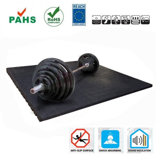 Sportvloer Rubber Tegel 4.3cm Sportvloer voor Fitnessruimte of Crossfit, sportschool en home gym