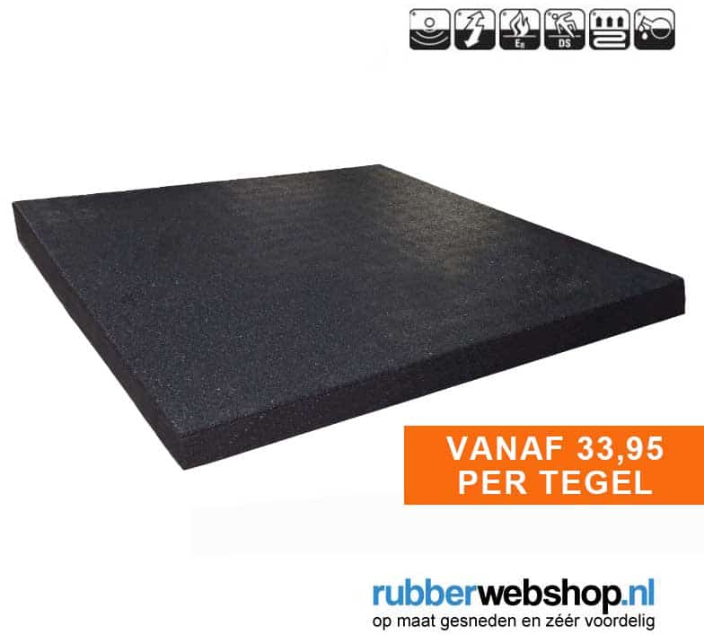 Heavy Duty Sportvloer Rubber Tegel 100cm x 100cm 3cm dik Sportvloer Online