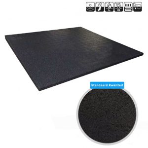 sportvloer rubber tegel zwart 100x100cm standaard kwaliteit
